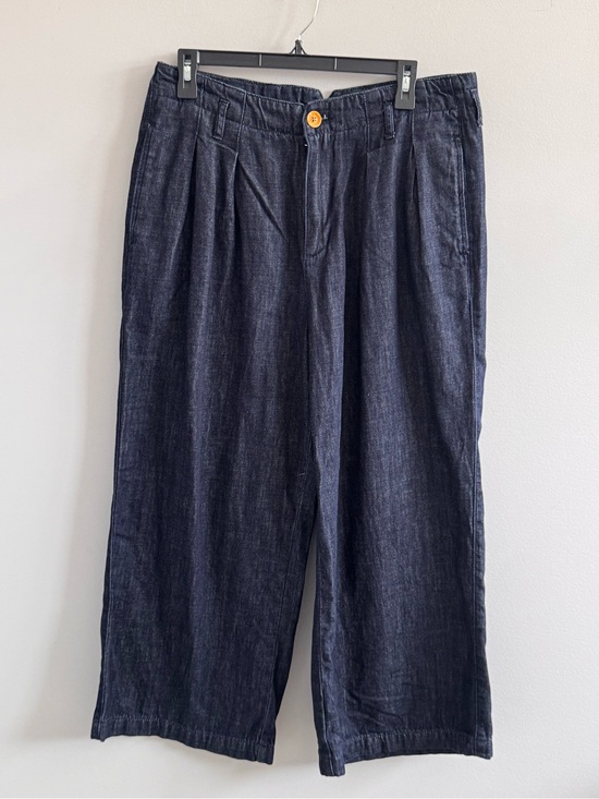 Anthropologie Pants - Maeve Anthropologie Size 31 Pleated Wide Leg Cropped Denim Pants